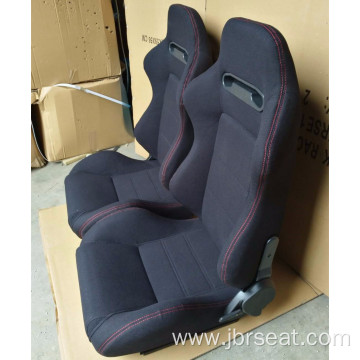 New Pair fabric Red stitch Car Racing Seats